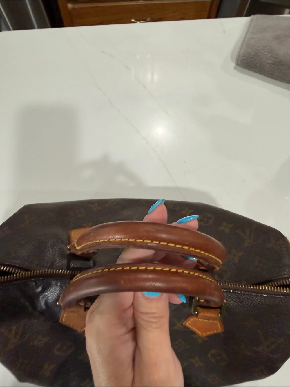 Louis Vuitton Monogram Speedy Satchel - Dark Brown & Tan